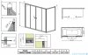 Radaway Vesta DWD+S Parawan nawannowy 150x80cm szkło fabric 203150-06/204080-06